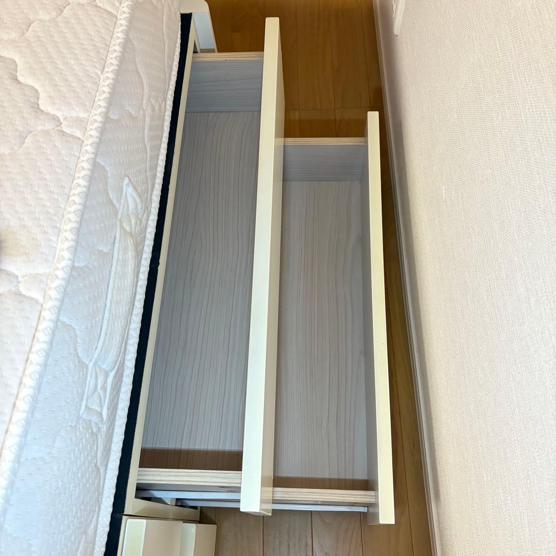 収納付きベッド　シングルサイズ　リアスター　モダンライト・コンセント付き