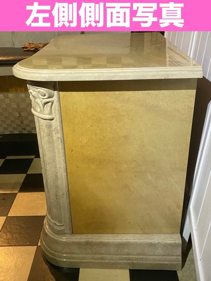 希少♦️高級 大理石天板 ヴィンテージ チェスト♦️飾り棚 ロココ ボード♦️イタリア