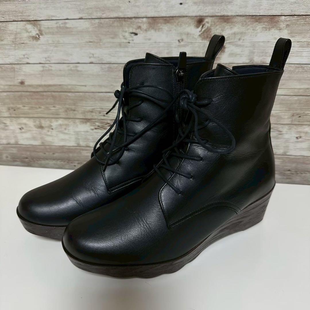 【未使用品】 Hills Avenue レースアップ ショートブーツ ブラック