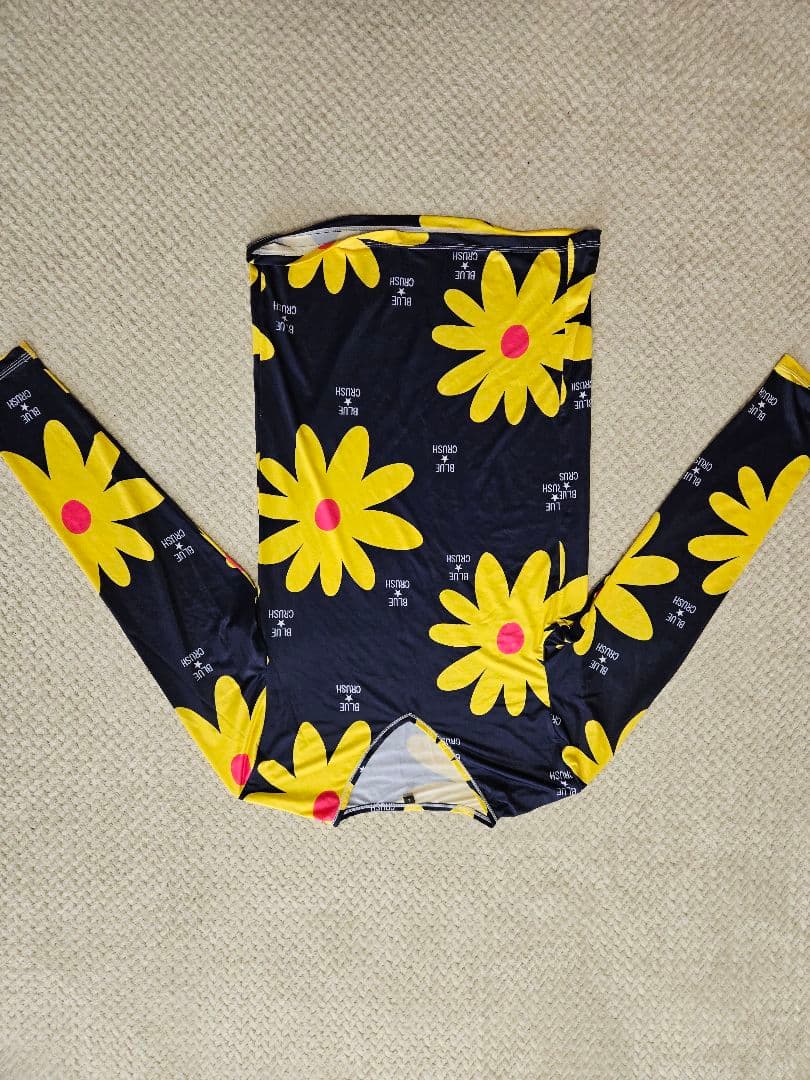 BLUE CRUSH 花柄ポロシャツ ネイビー/イエロー　２点セット