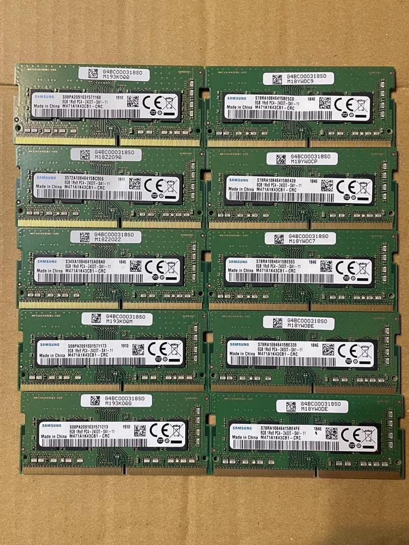 メモリー Samsung 8GB 1RX8 PC4-2400T-SA1-11 X 30