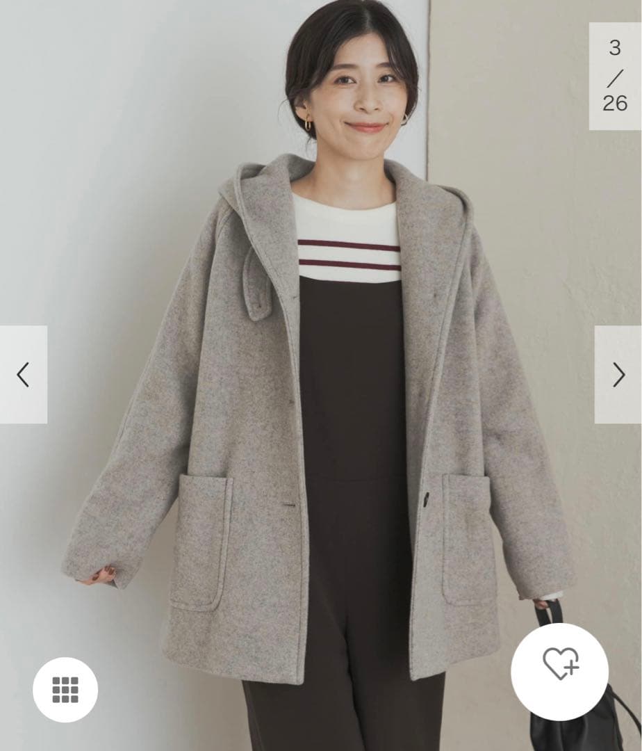 新品タグ付◆ DOORS エアリーウールフードコート　アーバンリサーチ