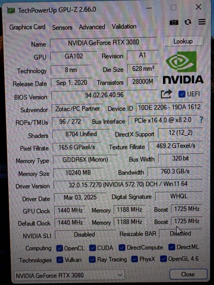 グラフィックボード・グラボ・ビデオカード ZOTAC RTX 3080 Trinity OC 10GB