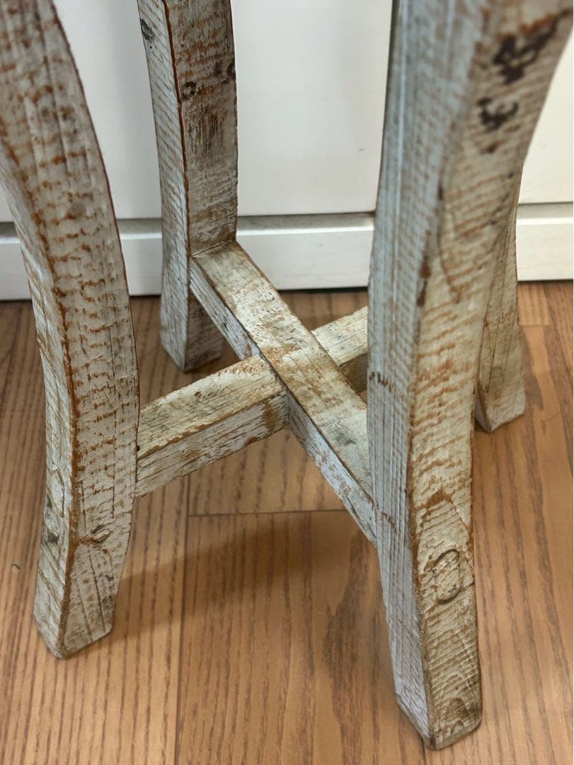 【アンティーク】スツール・プランター台（木製）