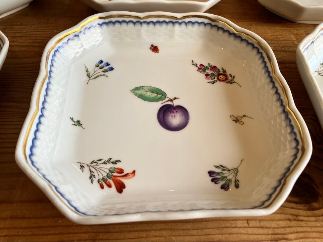 ジノリ　イタリアンフルーツ　15.5スクエアディッシュ×6