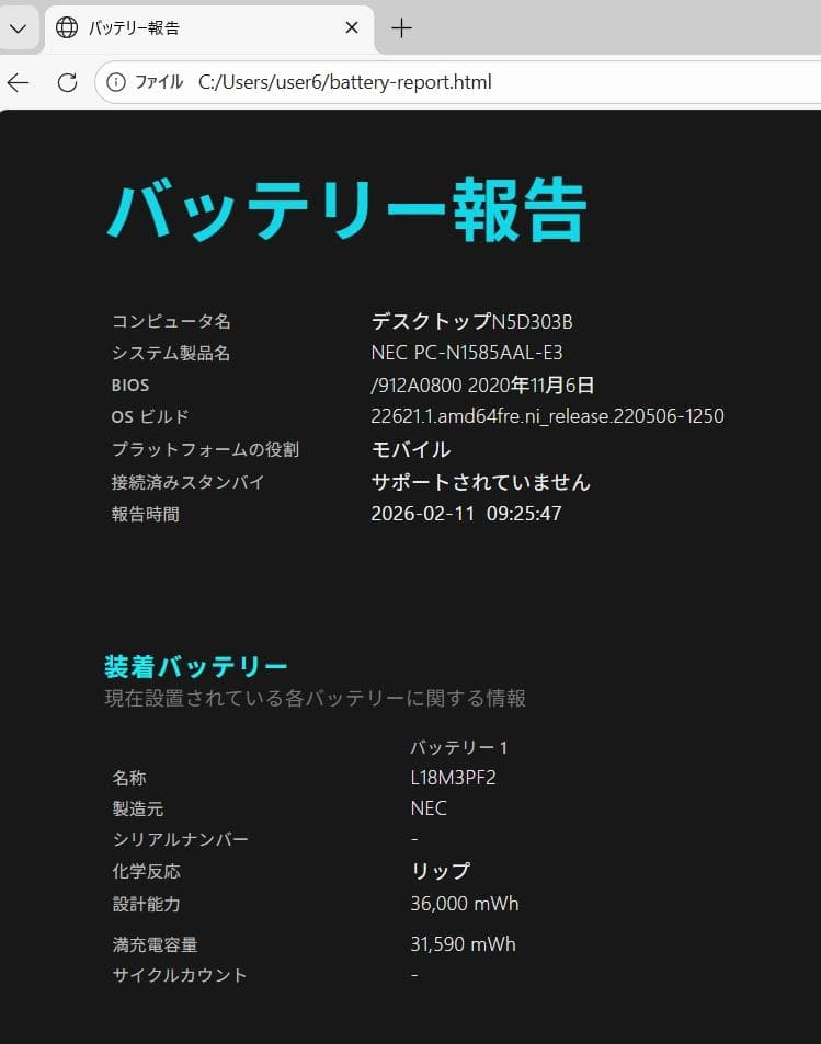 Windowsノート本体 NEC LAVIE PC-N1585AAL-E3 ryzen7