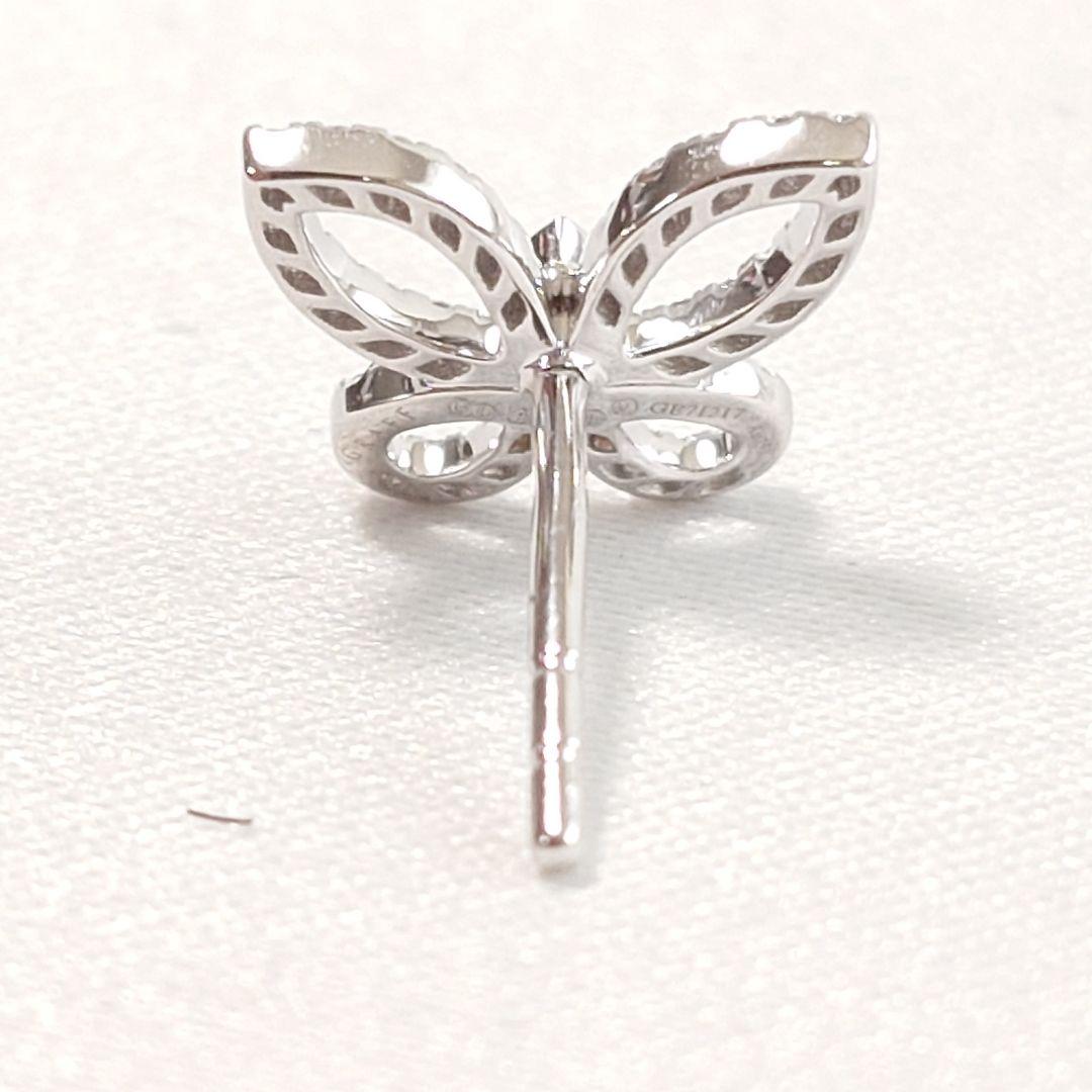 【磨き済】グラフ ミニ バタフライ シルエット ダイヤ ピアス 片耳用 7079