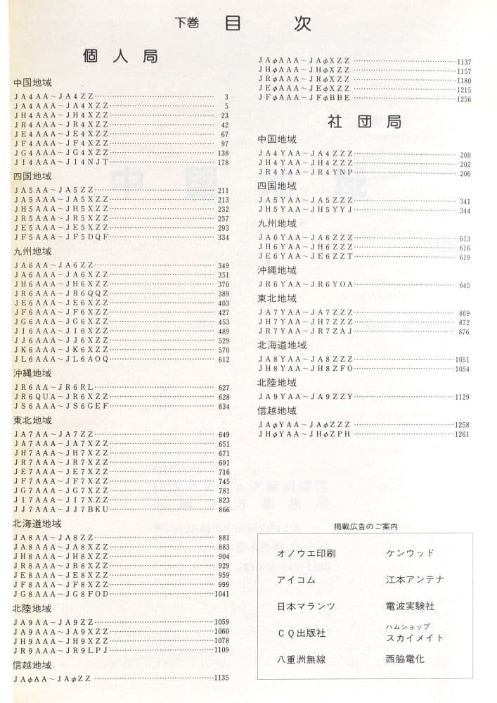 美品/アマチュア無線局名録 1990年全国版(上下巻)(JARL会員以外も掲載)