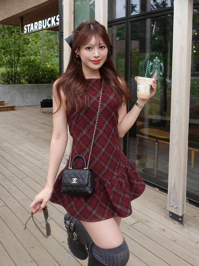 Darich/ダーリッチ/ミニワンピース/ボルドー/FL/新品未使用タグ付