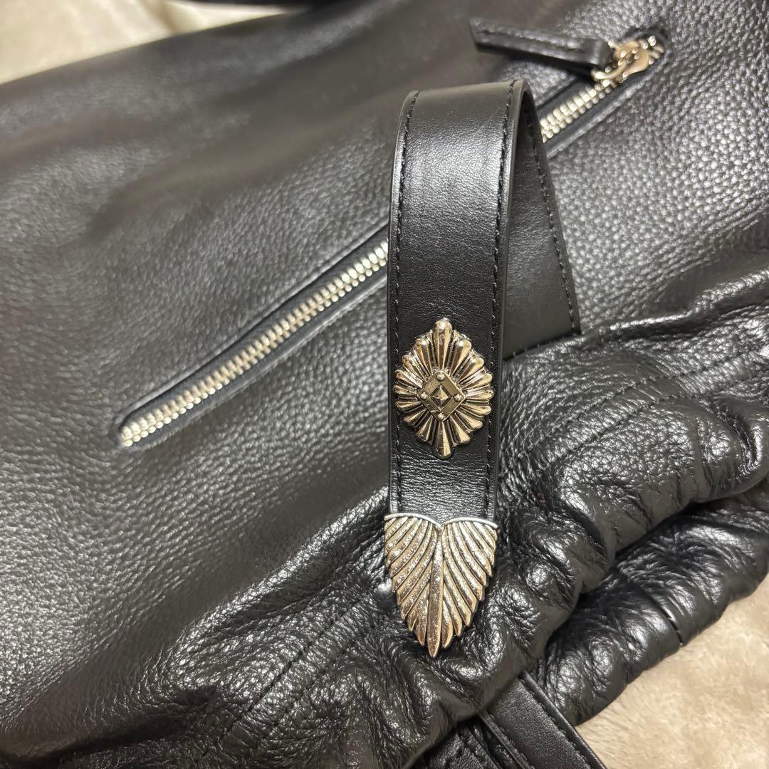 ◾︎イアパピヨネ◆コンチョ付き◆巾着 レザー　2wayバッグ　美品