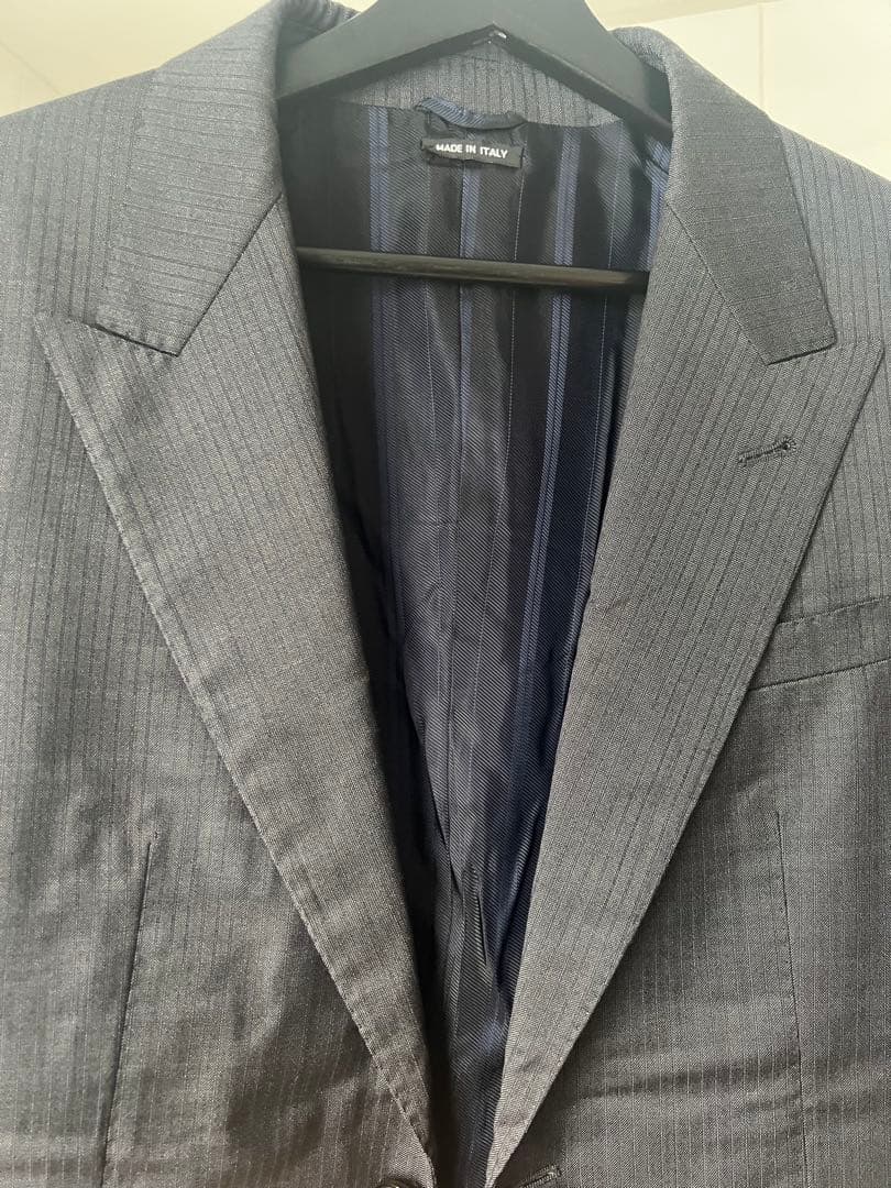 グレー ストライプ スーツジャケット 2つボタン