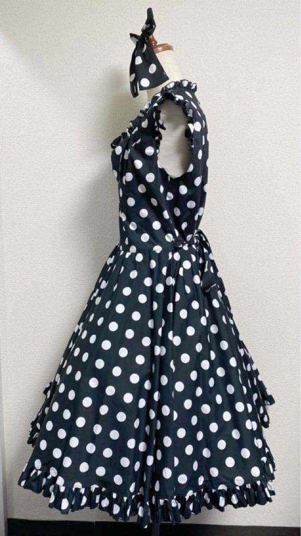 Physical Drop 水玉サーキュラーOP 黒