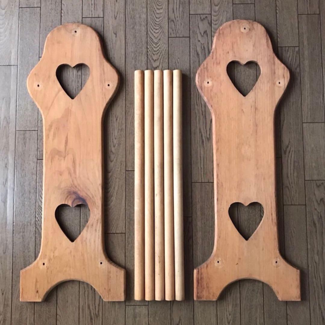 【コーハウス♡アンファン】カントリー家具 ラック ハート パイン材 組立て式