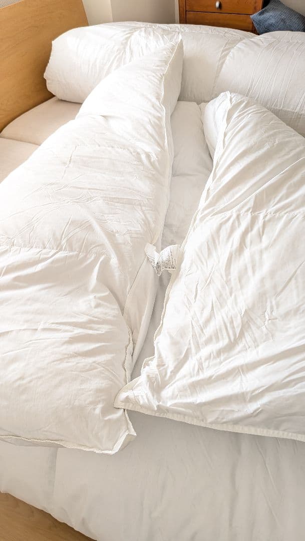 無印良品 防ダニ 羽毛掛けふとん・二層式/ シングル 150x210 1枚