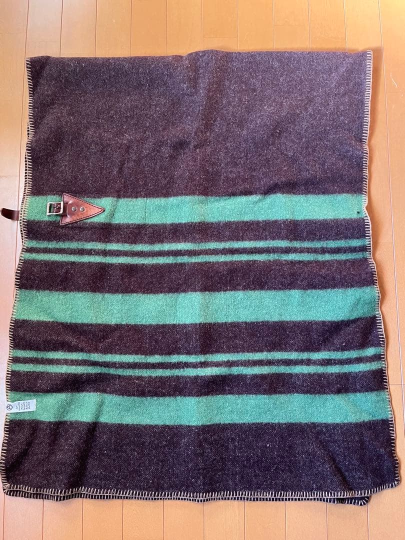 ⭕️マウンテンリサーチ　ベルト付ハーフサイズブランケット　ブラウンxグリーン