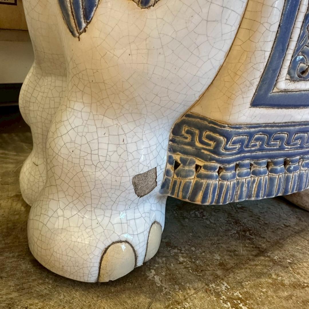 iΦ【2個セット】象 陶器製 置き物 花台 フラワースタンド オブジェ 鉢置き