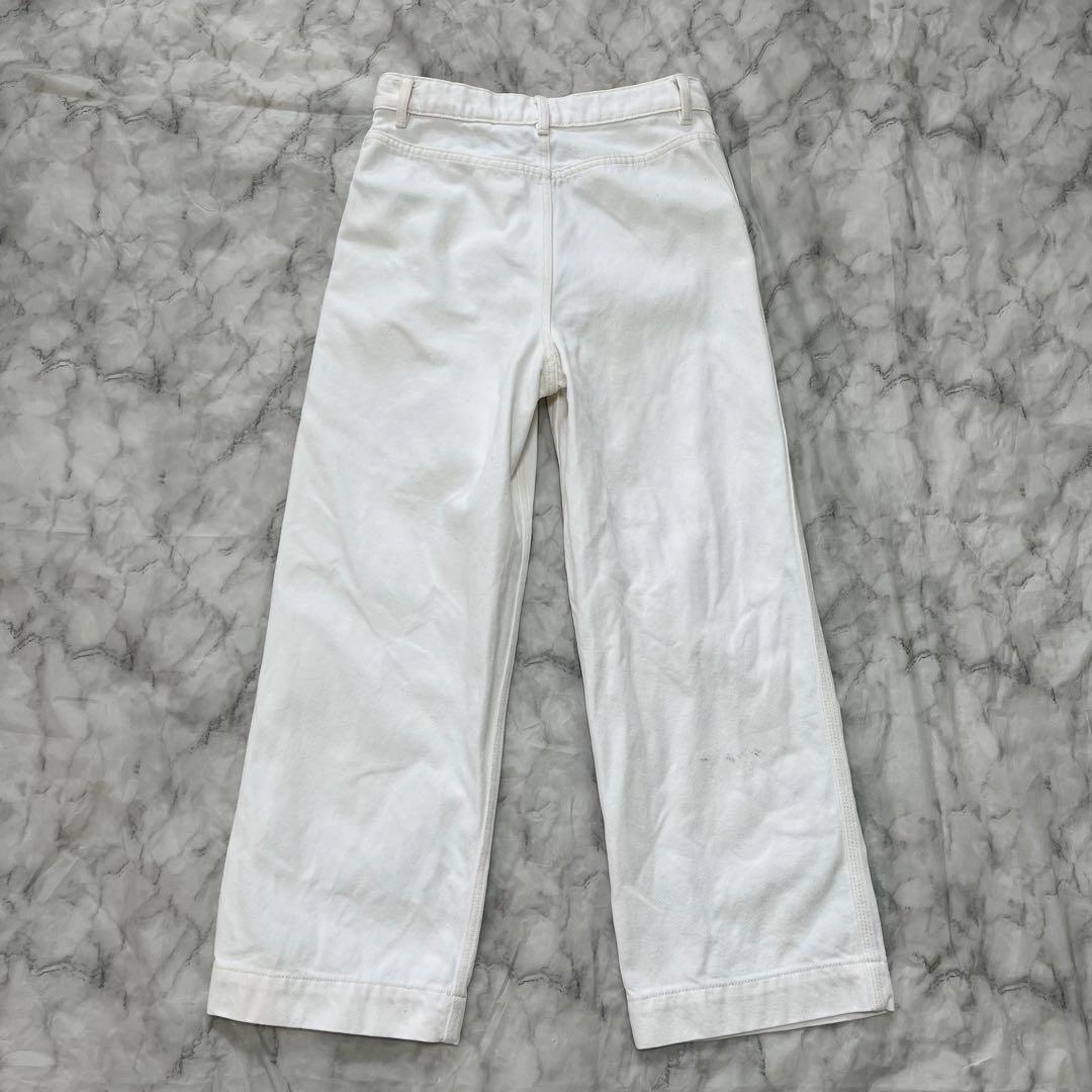現行タグ✨バーバリー152(12y) ホワイトデニムパンツ　ロコボタン　XS〜S
