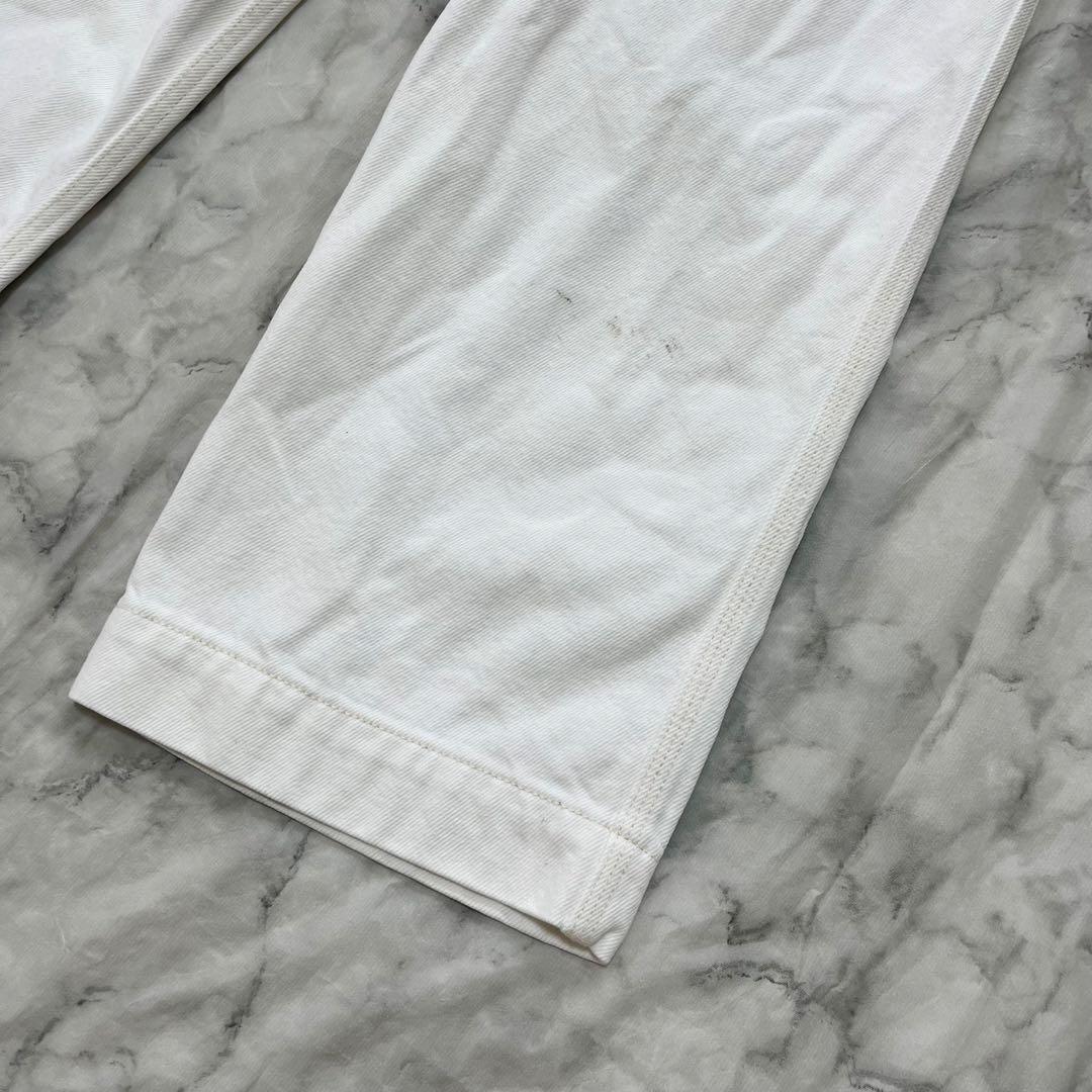 現行タグ✨バーバリー152(12y) ホワイトデニムパンツ　ロコボタン　XS〜S