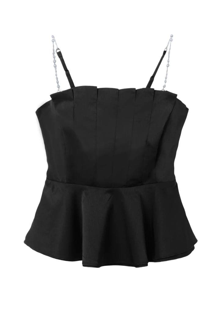 トップス Pearl-Strap Frill Top