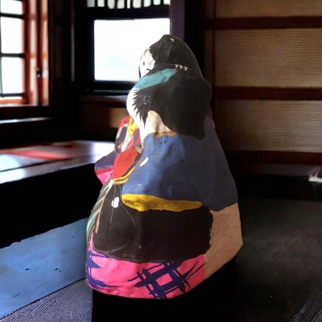 古玩 青森県 廃絶 郷土玩具 青森名玩 青森張子人形②　福原英治郎　お多福と福助