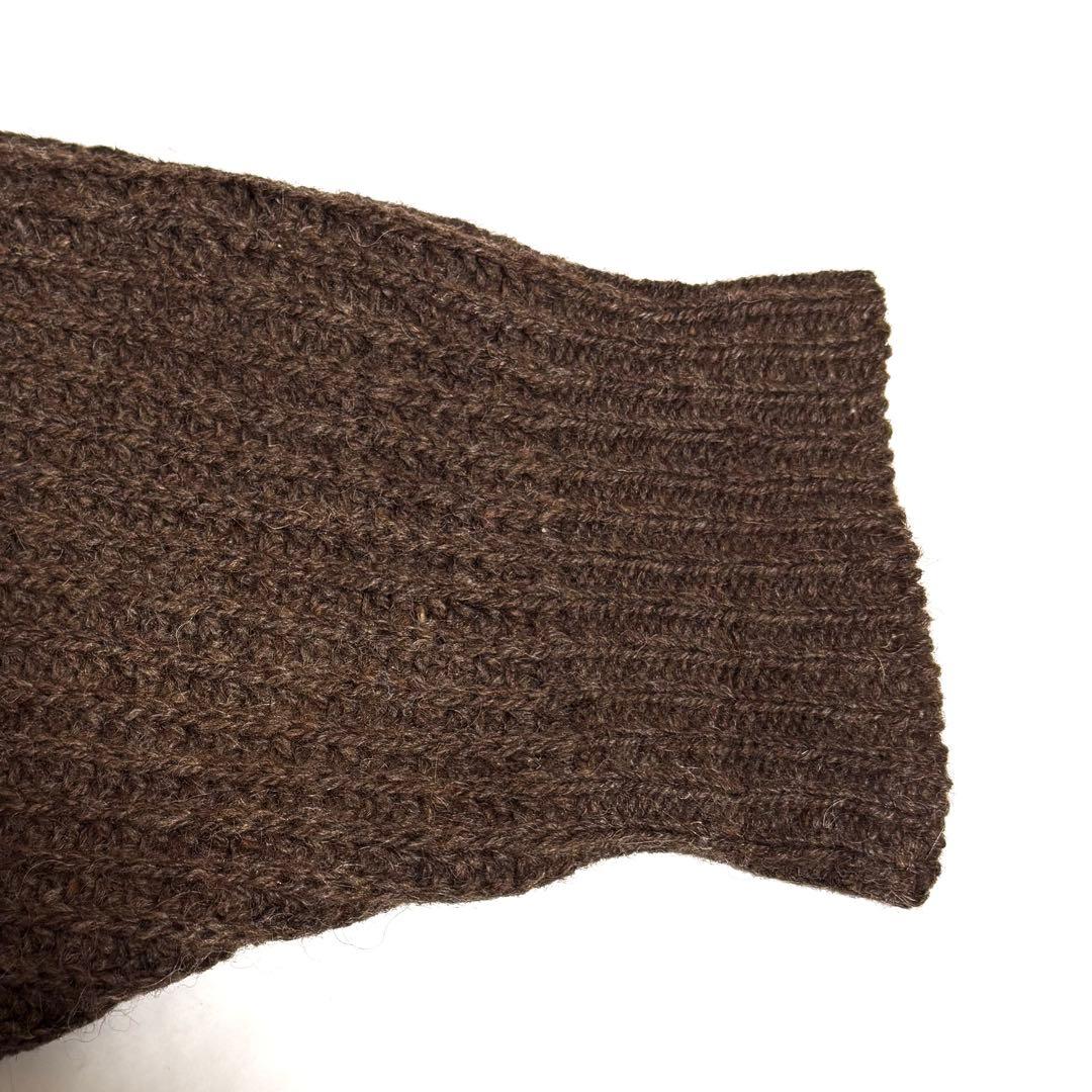 80sUSA製古着　OLDエルエルビーン　ウール　アルパカ　フルジップリブニット