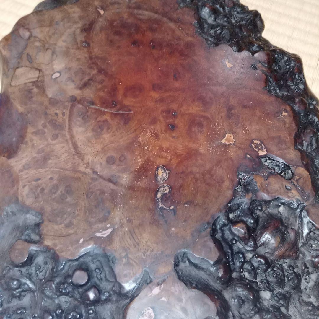 木製 花瓶台 不規則な形状 茶色