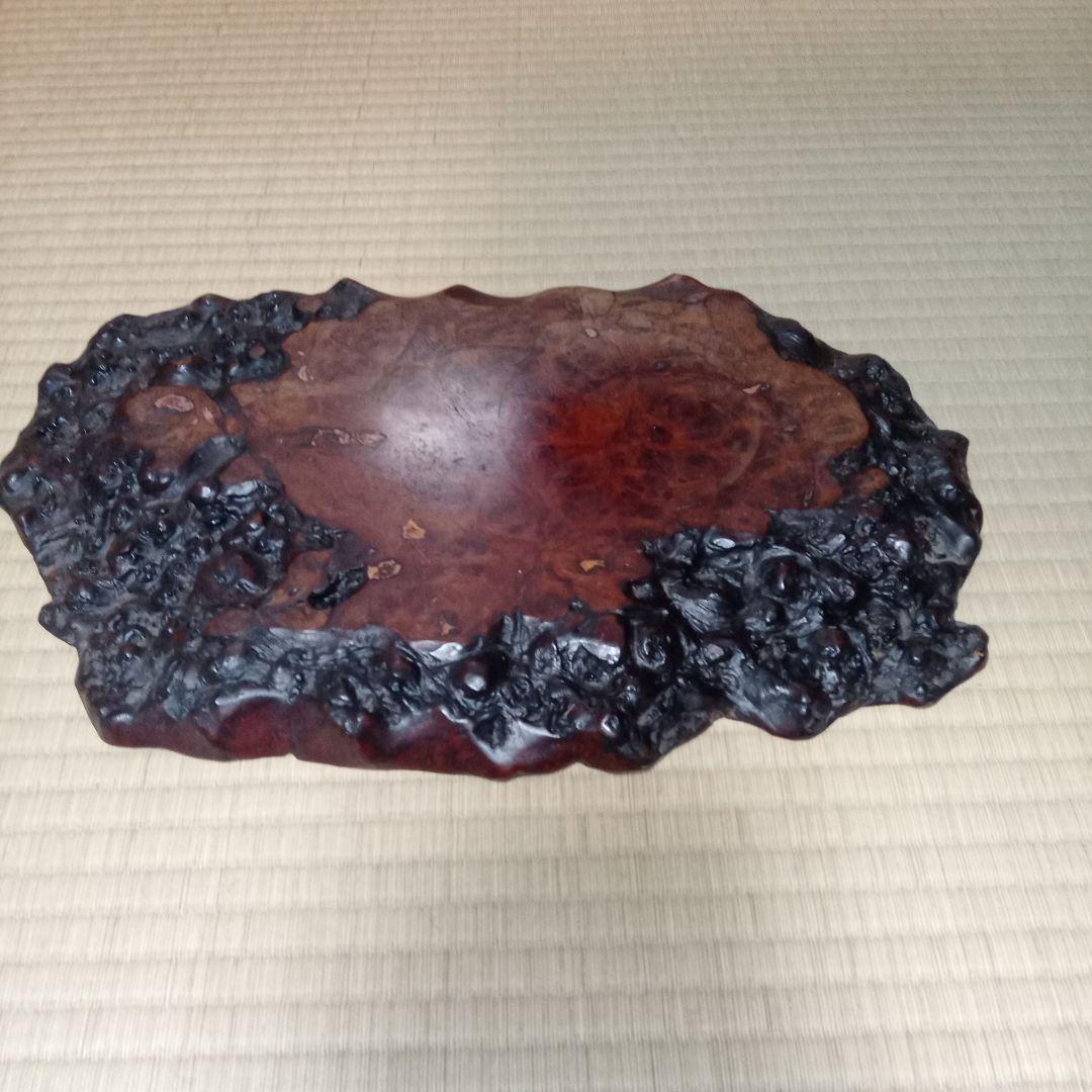 木製 花瓶台 不規則な形状 茶色