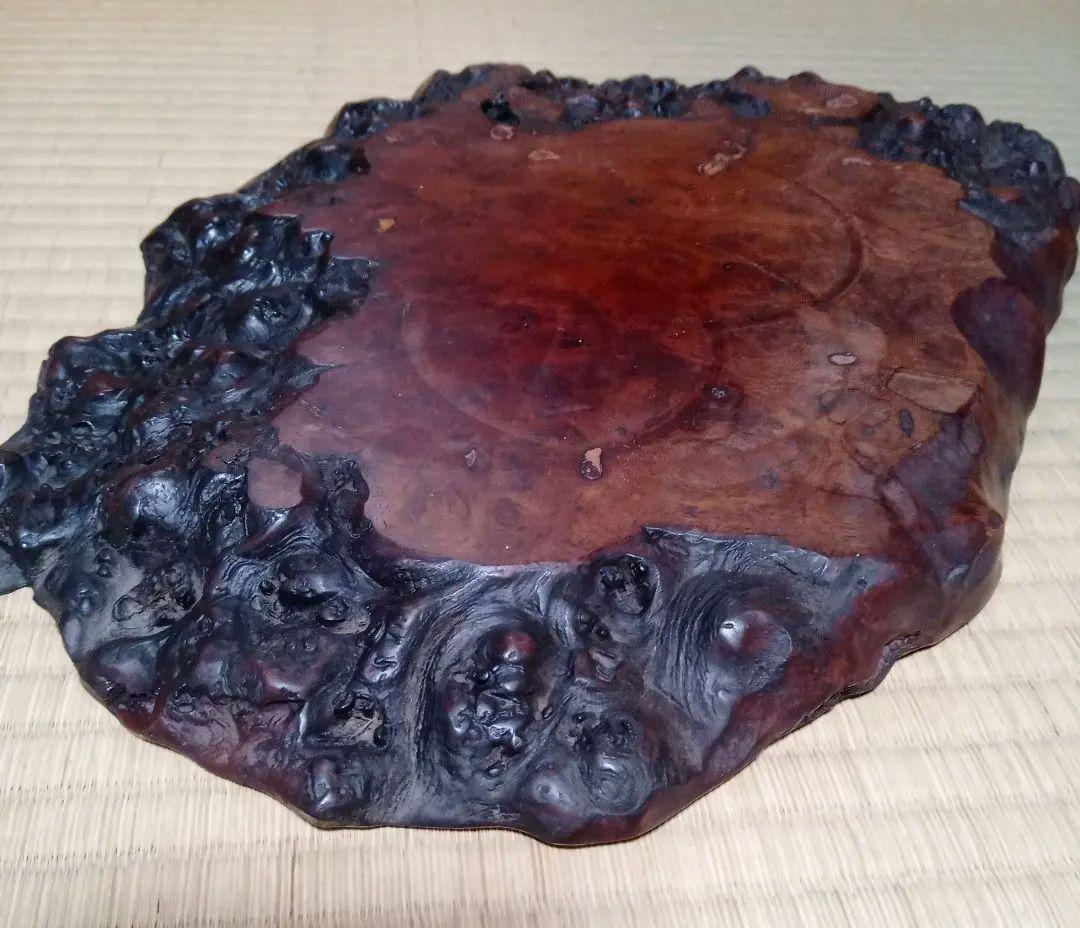 木製 花瓶台 不規則な形状 茶色