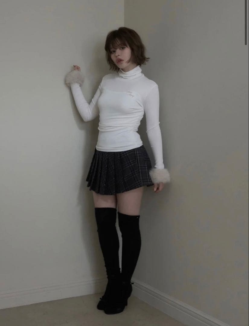 トップス andmary Nicole fur tops white