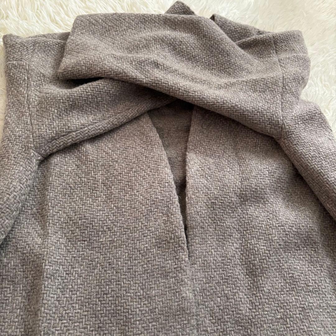 め*り様 極美品◎evam eva ウールツイードローブコート モカ