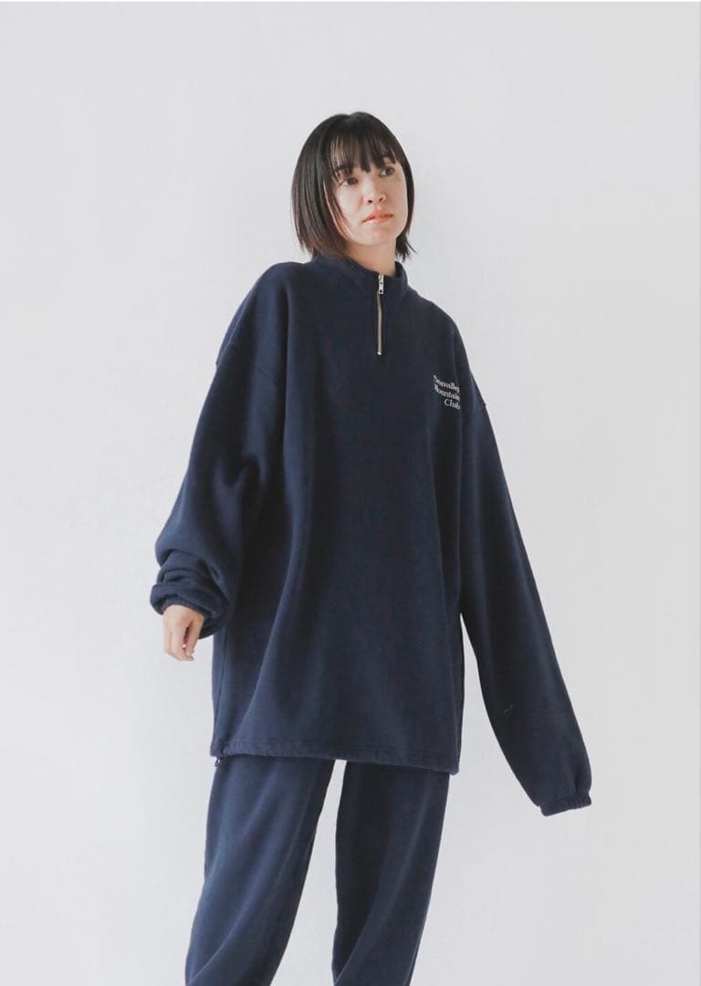SEA ハーフジップスウェットプルオーバー ネイビー