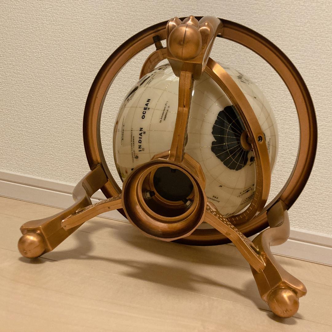 宝石地球儀 大型 天然石 パワーストーン 卓上 高級インテリア 3脚