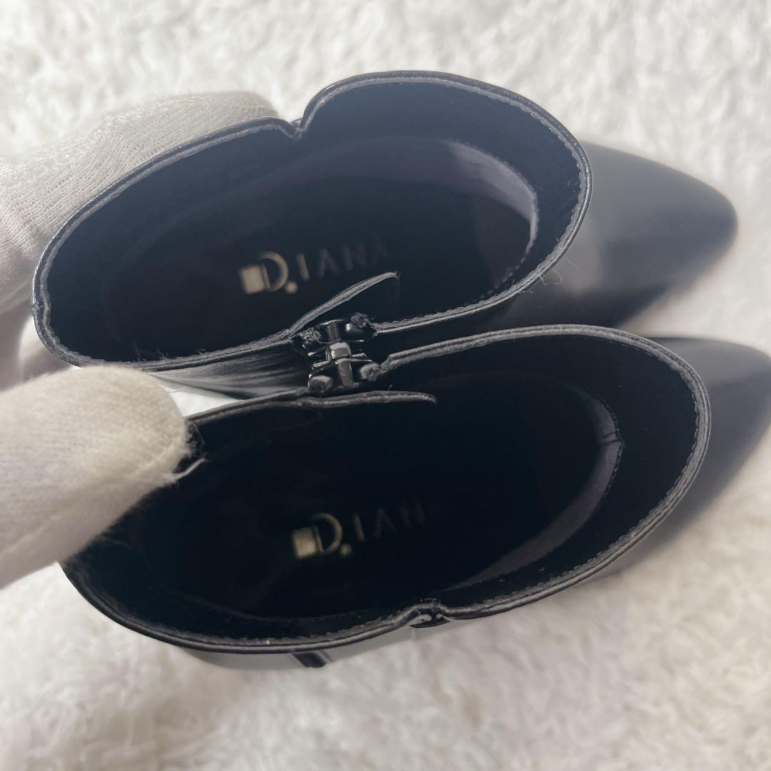 ✨未使用級✨ ダイアナ サイドジップ ショートブーツ レザー ブラック 黒