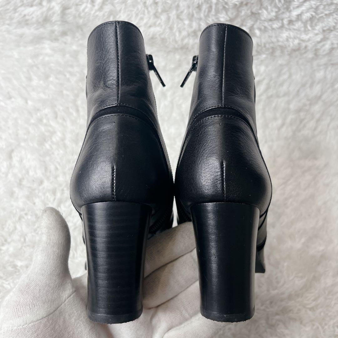 ✨未使用級✨ ダイアナ サイドジップ ショートブーツ レザー ブラック 黒