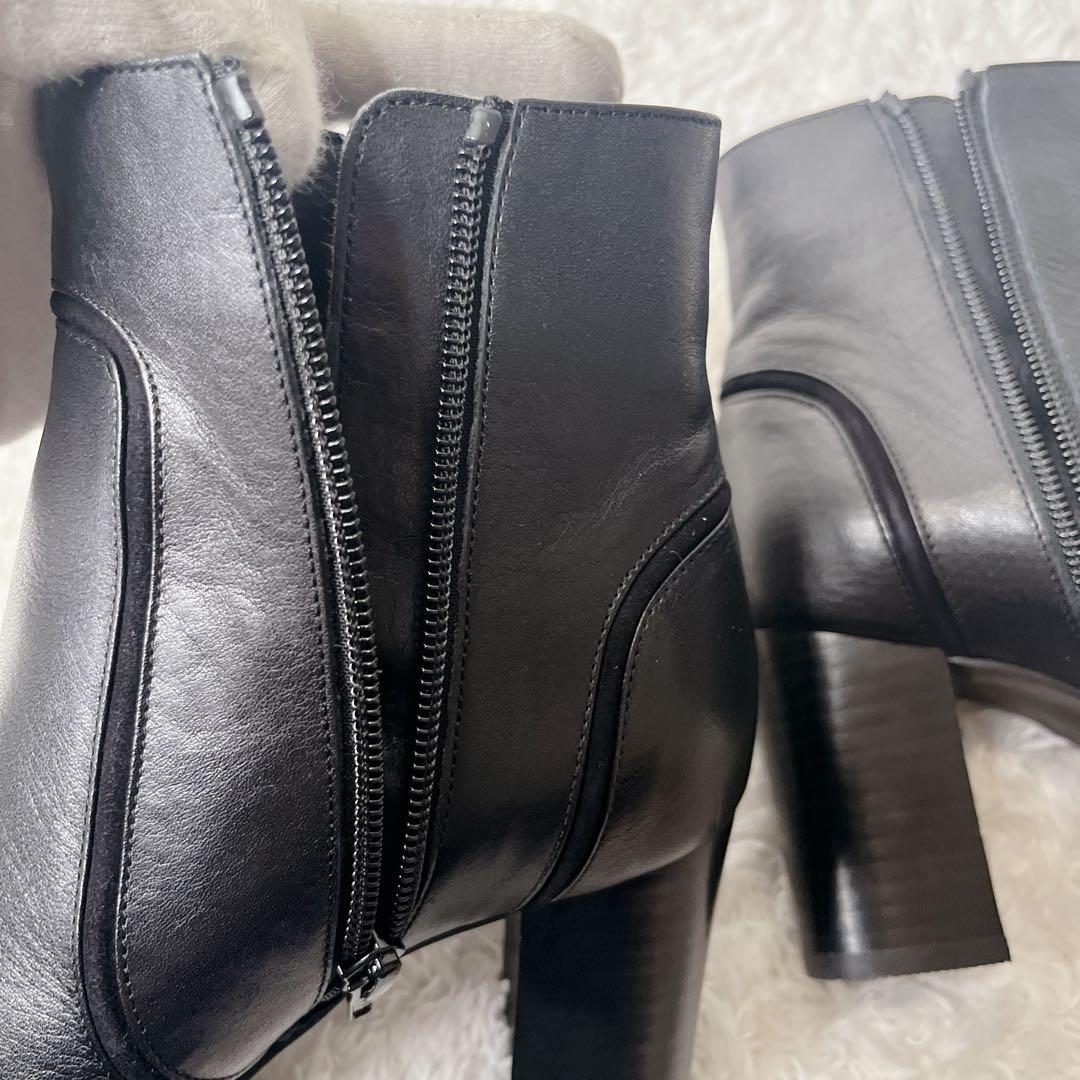 ✨未使用級✨ ダイアナ サイドジップ ショートブーツ レザー ブラック 黒