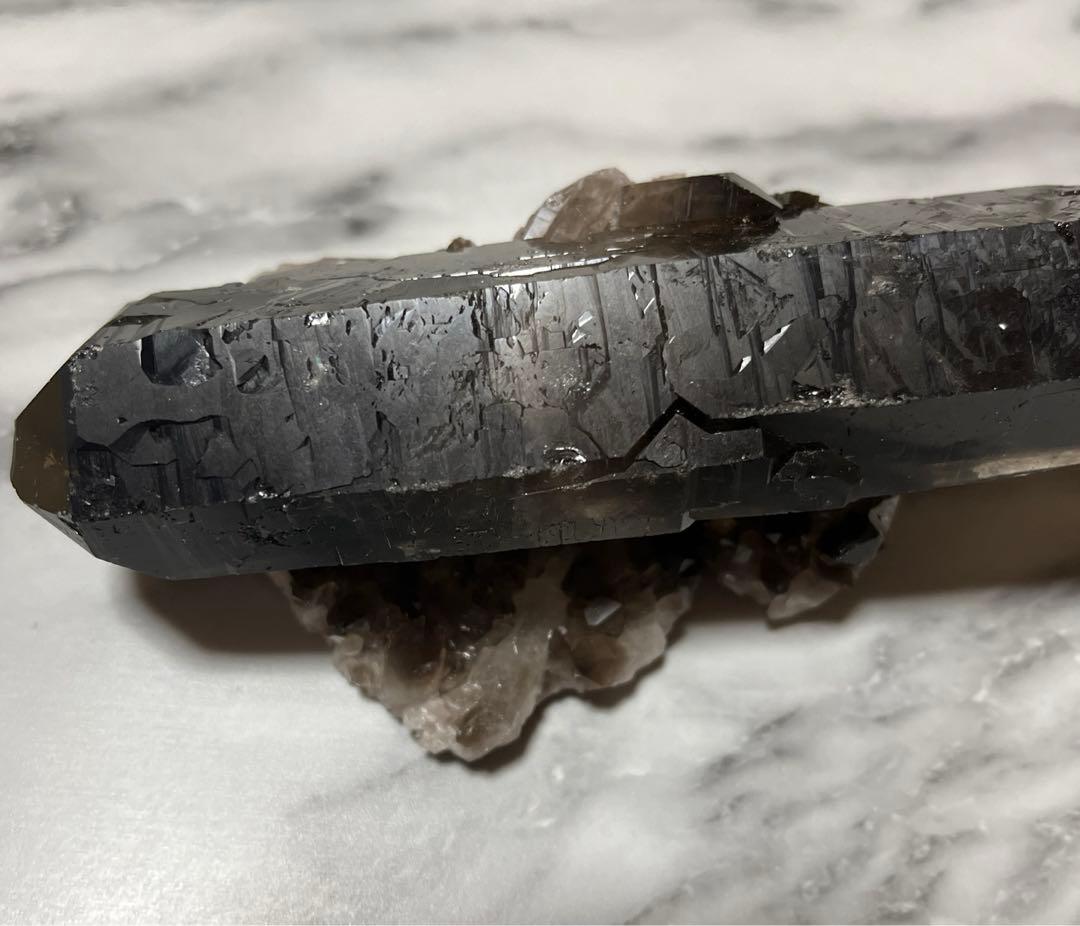 ブラジル産 モリオン(カンゴーム) ダブルポイント クラスター原石