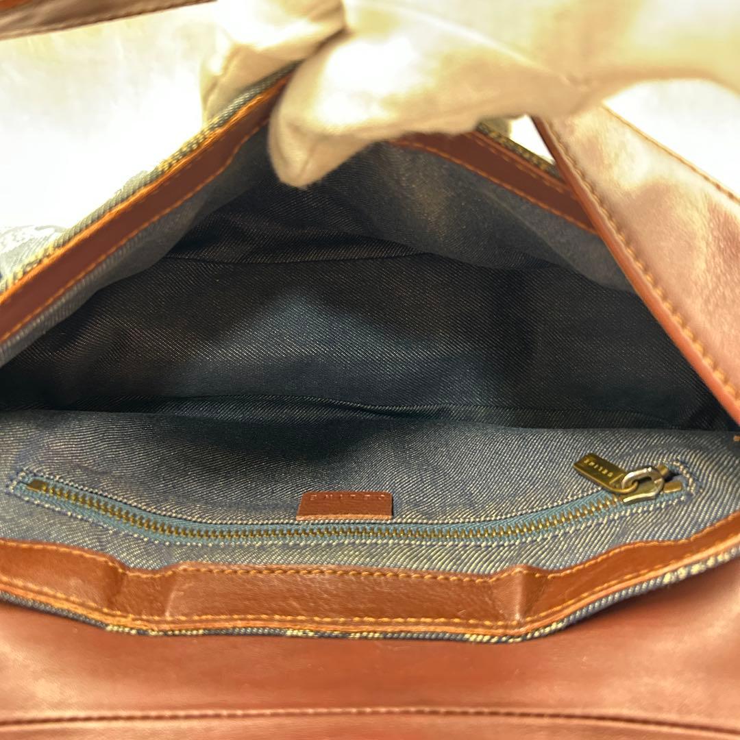 【極美品】 セリーヌ ワンショルダーバッグ パリマカダム デニム ロゴ金具