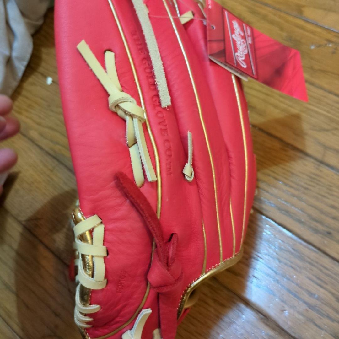 Rawlings 軟式グローブ レッド　一般用軟式野球　新品タグ付き