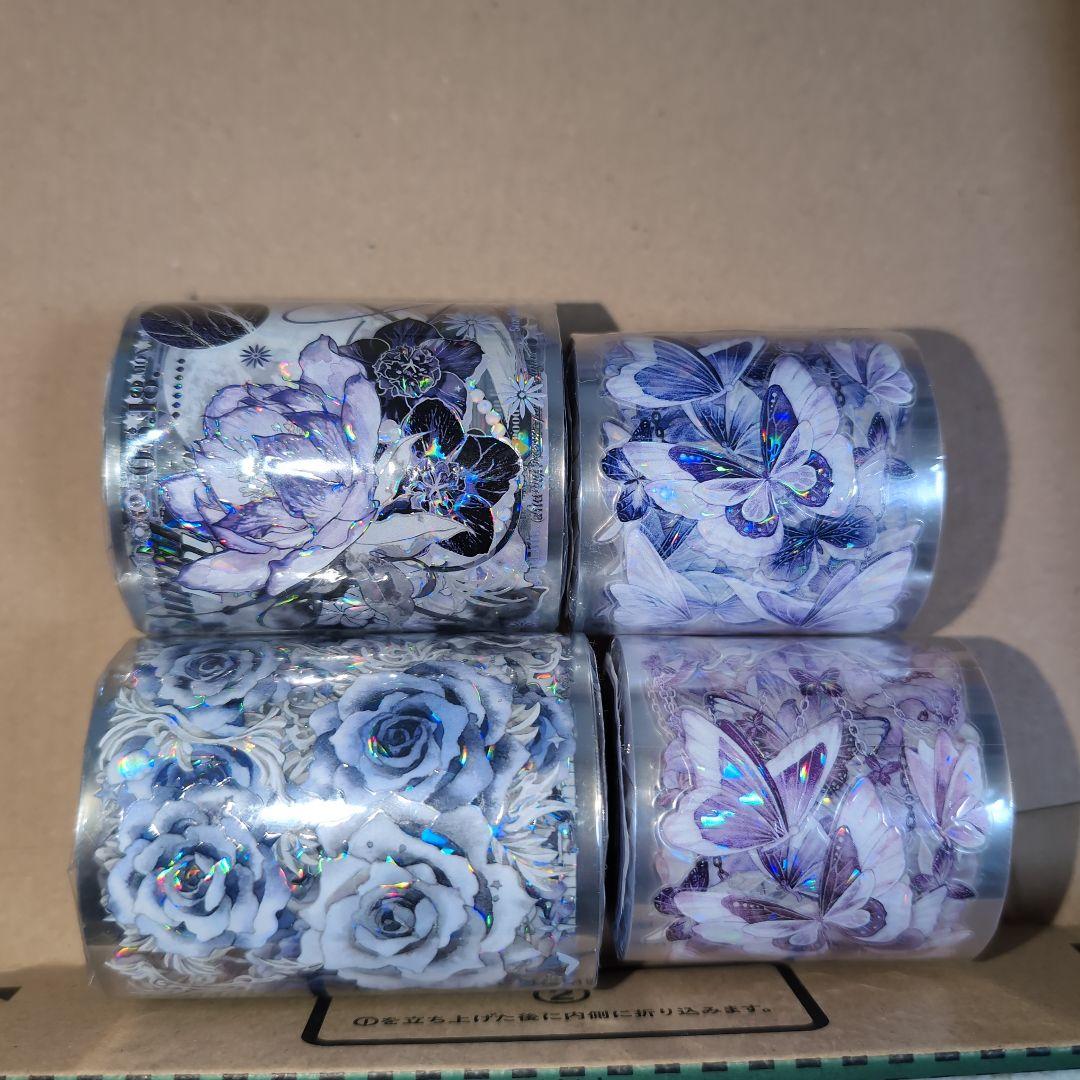 海外マスキングテープ　文字　蝶々　薔薇　花　巻き売り　装飾　マステ