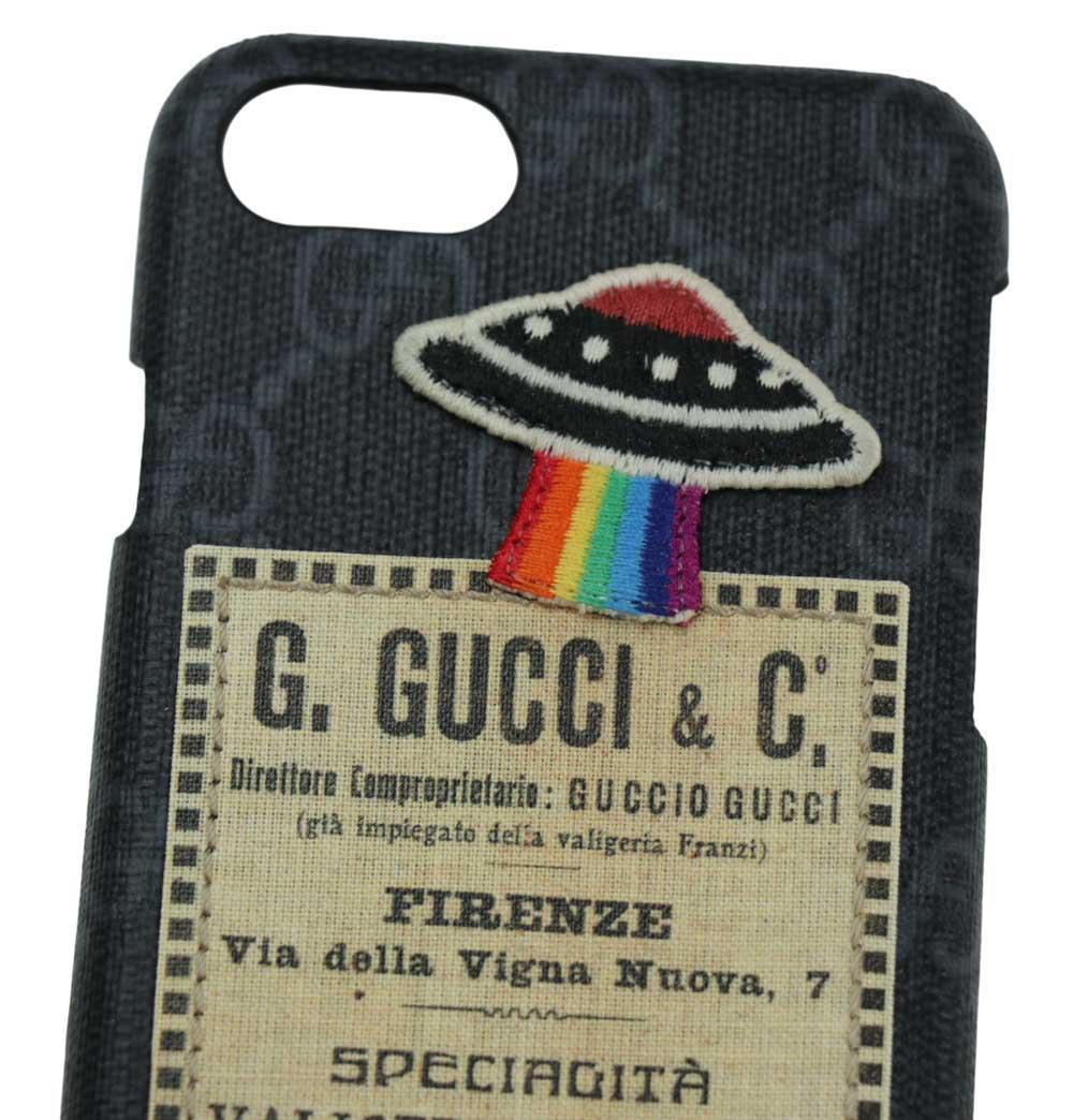 【グッチ】GG UFOナイトクーリエ iPhone7/8/SEケース ブラック