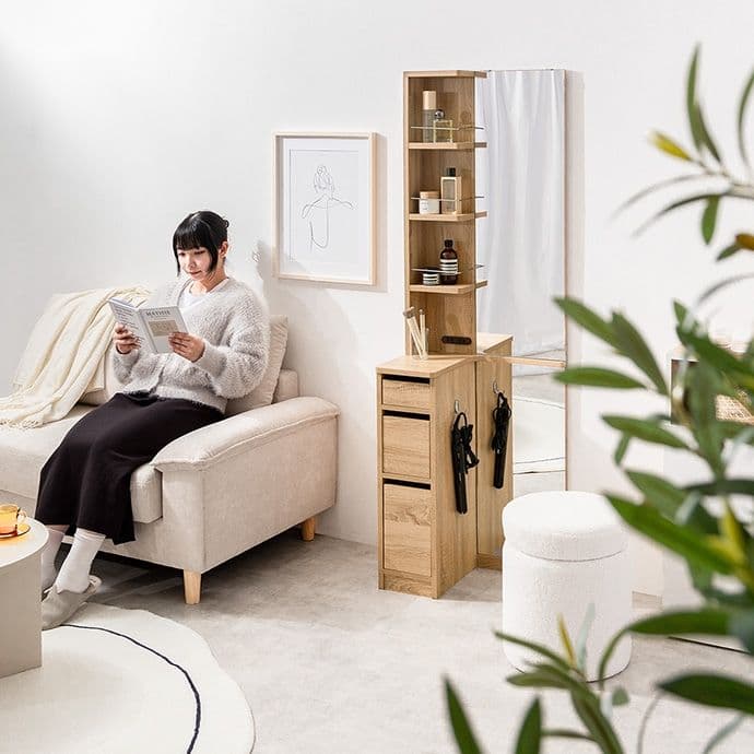 【新品】Elena 収納付姿見ドレッサー