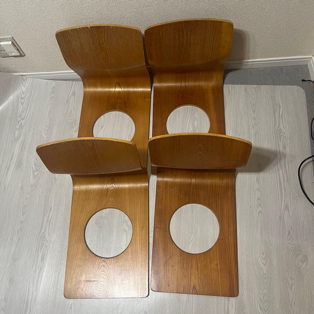 天童木工 Tendo 木製 座椅子 4脚 和室 旅館