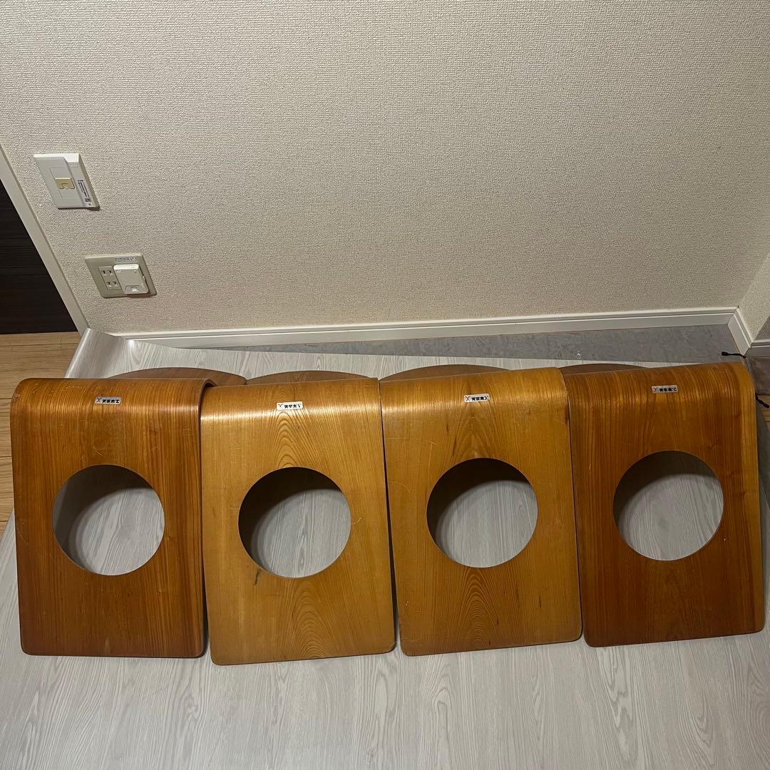 天童木工 Tendo 木製 座椅子 4脚 和室 旅館