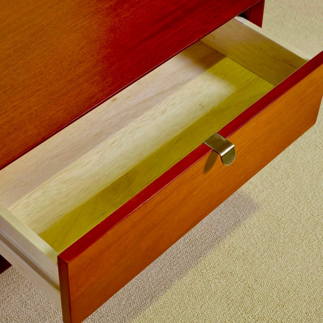 M 新品 北欧 センターテーブル ローテーブル 木製 机 座卓 引き出し 赤茶色