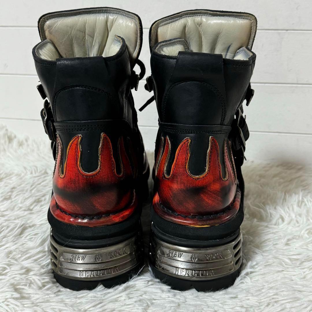 未使用品✨NEW ROCK ニューロック ファイアーパターン　エンジニアブーツ