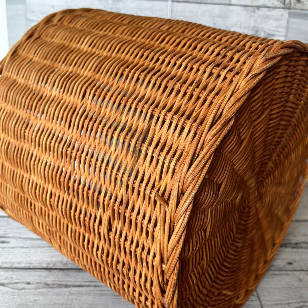 ラタン バスケット 収納 かご 籐 リビング ずんどう オシャレ 存在感