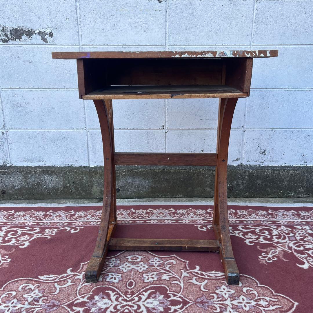 古家具アンティーク品◾️昔の古い木製机 サイドテーブル ディスプレイ台