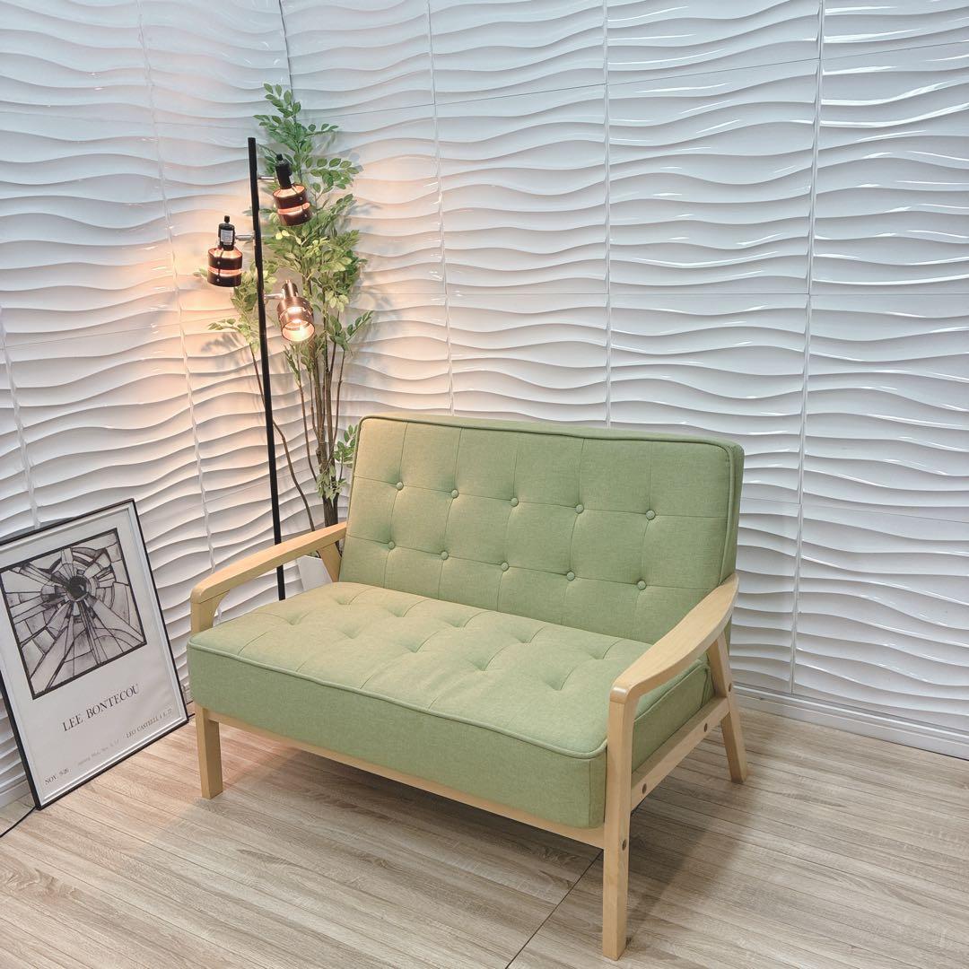 ◇大阪府 神戸市 配達料無料！◇ソファ◇2人掛け◇グリーンカラー◇