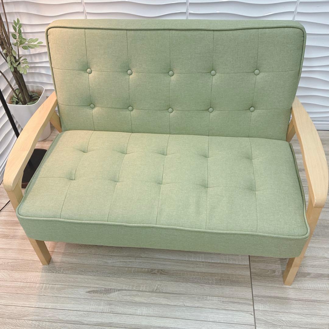 ◇大阪府 神戸市 配達料無料！◇ソファ◇2人掛け◇グリーンカラー◇