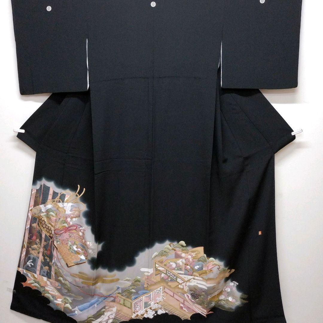 714　半額セール　正絹　友禅　作家もの　黒留袖　５点フルセット